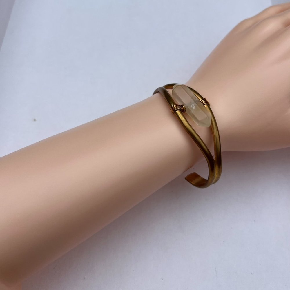 CRYSTAL Clear BRACELET -Quartz Gems Stone bangle bracelet  Healing Balancing